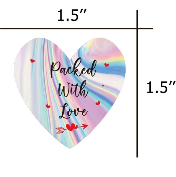 50 ct  Packed with Love Stickers are 1.5 inch in diameter - Picture 7 of 8
